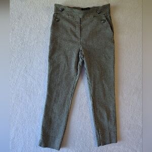 Rachel Zoe Pants Womens Small Houndstooth High Rise Slim Button Detail Trousers